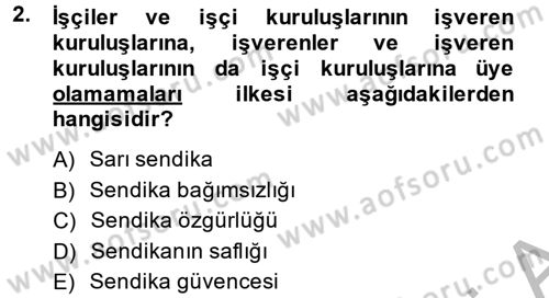 Toplu İş Hukuku Dersi 2013 - 2014 Yılı (Vize) Ara Sınav Soruları 2. Soru