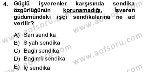 Toplu İş Hukuku Dersi 2013 - 2014 Yılı (Vize) Ara Sınav Soruları 4. Soru