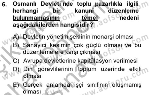 Toplu İş Hukuku Dersi 2013 - 2014 Yılı (Final) Dönem Sonu Sınav Soruları 6. Soru