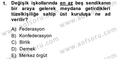 Toplu İş Hukuku Dersi 2014 - 2015 Yılı (Vize) Ara Sınav Soruları 1. Soru