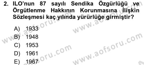 Toplu İş Hukuku Dersi 2015 - 2016 Yılı (Final) Dönem Sonu Sınav Soruları 2. Soru