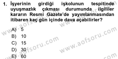 Toplu İş Hukuku Dersi 2016 - 2017 Yılı (Vize) Ara Sınav Soruları 1. Soru