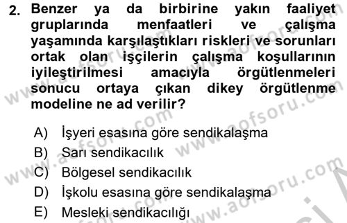 Toplu İş Hukuku Dersi 2016 - 2017 Yılı (Vize) Ara Sınav Soruları 2. Soru