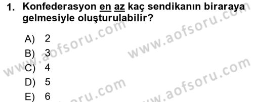 Toplu İş Hukuku Dersi 2017 - 2018 Yılı (Vize) Ara Sınav Soruları 1. Soru