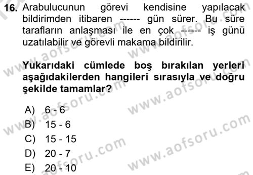 Toplu İş Hukuku Dersi 2018 - 2019 Yılı 3 Ders Sınav Soruları 16. Soru
