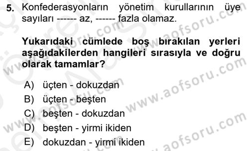 Toplu İş Hukuku Dersi 2018 - 2019 Yılı (Vize) Ara Sınav Soruları 5. Soru