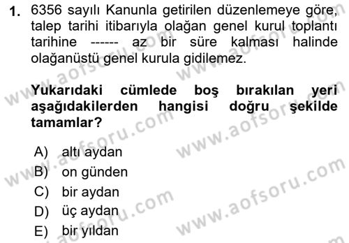 Toplu İş Hukuku Dersi 2018 - 2019 Yılı (Final) Dönem Sonu Sınav Soruları 1. Soru