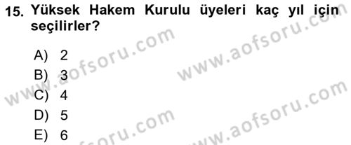 Toplu İş Hukuku Dersi 2021 - 2022 Yılı Yaz Okulu Sınav Soruları 15. Soru