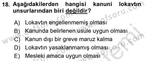 Toplu İş Hukuku Dersi 2022 - 2023 Yılı Yaz Okulu Sınav Soruları 18. Soru