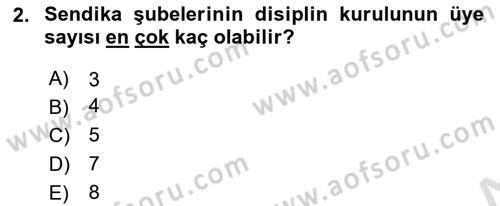Toplu İş Hukuku Dersi 2023 - 2024 Yılı Yaz Okulu Sınav Soruları 2. Soru