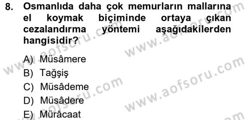Kamu Personel Hukuku Dersi Ara Sınavı Deneme Sınav Soruları 8. Soru