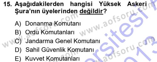 Kamu Personel Hukuku Dersi 2012 - 2013 Yılı (Final) Dönem Sonu Sınav Soruları 15. Soru