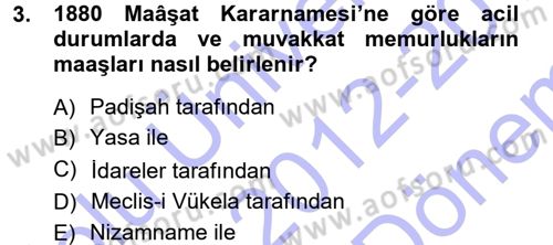 Kamu Personel Hukuku Dersi 2012 - 2013 Yılı (Final) Dönem Sonu Sınav Soruları 3. Soru