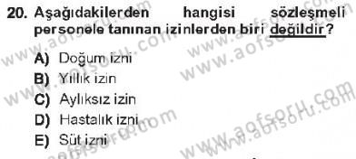 Kamu Personel Hukuku Dersi 2012 - 2013 Yılı Tek Ders Sınav Soruları 20. Soru