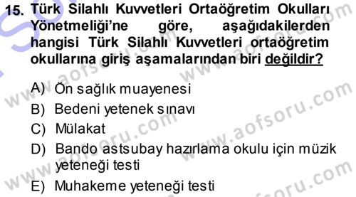 Kamu Personel Hukuku Dersi 2013 - 2014 Yılı (Final) Dönem Sonu Sınav Soruları 15. Soru