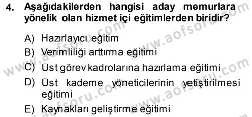 Kamu Personel Hukuku Dersi 2013 - 2014 Yılı (Final) Dönem Sonu Sınav Soruları 4. Soru