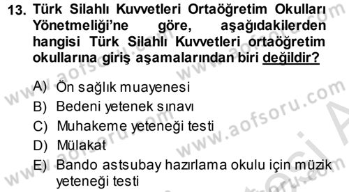 Kamu Personel Hukuku Dersi 2013 - 2014 Yılı Tek Ders Sınav Soruları 13. Soru