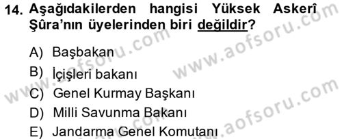 Kamu Personel Hukuku Dersi 2014 - 2015 Yılı (Final) Dönem Sonu Sınav Soruları 14. Soru