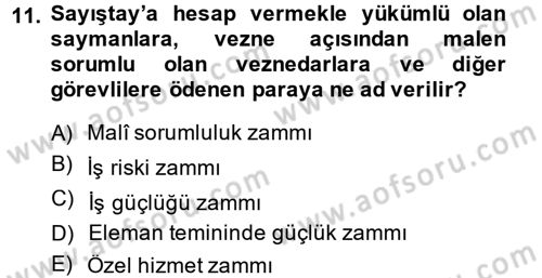 Kamu Personel Hukuku Dersi 2014 - 2015 Yılı Tek Ders Sınav Soruları 11. Soru