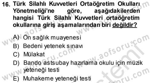 Kamu Personel Hukuku Dersi 2014 - 2015 Yılı Tek Ders Sınav Soruları 16. Soru