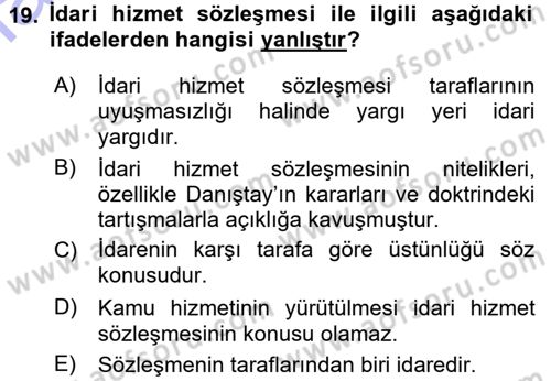 Kamu Personel Hukuku Dersi 2015 - 2016 Yılı (Final) Dönem Sonu Sınav Soruları 19. Soru