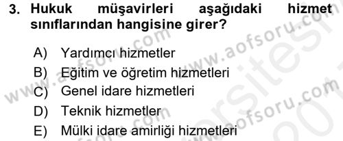 Kamu Personel Hukuku Dersi 2016 - 2017 Yılı (Final) Dönem Sonu Sınav Soruları 3. Soru