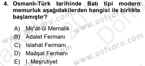 Kamu Personel Hukuku Dersi 2016 - 2017 Yılı (Final) Dönem Sonu Sınav Soruları 4. Soru
