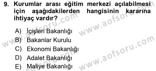 Kamu Personel Hukuku Dersi 2016 - 2017 Yılı (Final) Dönem Sonu Sınav Soruları 9. Soru