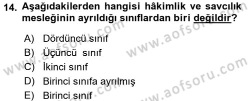 Kamu Personel Hukuku Dersi 2017 - 2018 Yılı 3 Ders Sınav Soruları 14. Soru