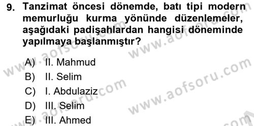 Kamu Personel Hukuku Dersi Ara Sınavı Deneme Sınav Soruları 9. Soru
