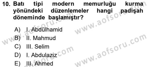 Kamu Personel Hukuku Dersi 2018 - 2019 Yılı (Vize) Ara Sınavı 10. Soru