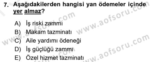 Kamu Personel Hukuku Dersi 2018 - 2019 Yılı (Final) Dönem Sonu Sınav Soruları 7. Soru