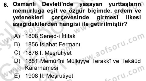 Kamu Personel Hukuku Dersi Ara Sınavı Deneme Sınav Soruları 6. Soru