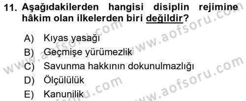 Kamu Personel Hukuku Dersi 2019 - 2020 Yılı (Final) Dönem Sonu Sınav Soruları 11. Soru
