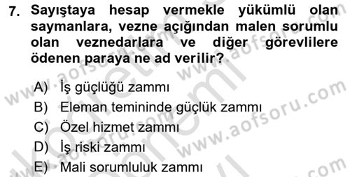 Kamu Personel Hukuku Dersi 2019 - 2020 Yılı (Final) Dönem Sonu Sınav Soruları 7. Soru