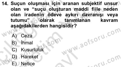 Kamu Personel Hukuku Dersi 2020 - 2021 Yılı Yaz Okulu Sınav Soruları 14. Soru