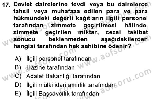 Kamu Personel Hukuku Dersi 2022 - 2023 Yılı (Vize) Ara Sınav Soruları 17. Soru