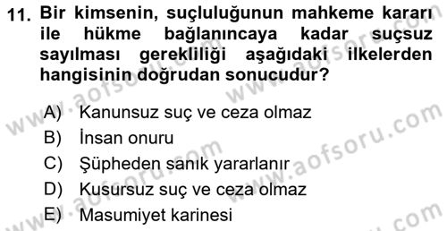 Kamu Personel Hukuku Dersi 2023 - 2024 Yılı (Final) Dönem Sonu Sınav Soruları 11. Soru
