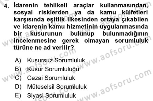 Kamu Personel Hukuku Dersi 2023 - 2024 Yılı (Final) Dönem Sonu Sınav Soruları 4. Soru