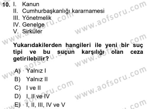 Kamu Personel Hukuku Dersi 2025 - 2026 Yılı (Final) Dönem Sonu Sınav Soruları 10. Soru