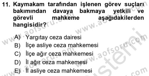 Kamu Personel Hukuku Dersi 2025 - 2026 Yılı (Final) Dönem Sonu Sınav Soruları 11. Soru