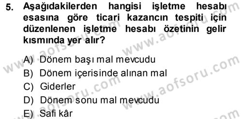 Özel Vergi Hukuku 1 Dersi 2013 - 2014 Yılı Tek Ders Sınav Soruları 5. Soru