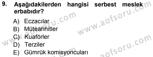 Özel Vergi Hukuku 1 Dersi 2013 - 2014 Yılı Tek Ders Sınav Soruları 9. Soru