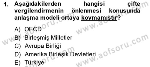 Özel Vergi Hukuku 1 Dersi 2014 - 2015 Yılı (Vize) Ara Sınav Soruları 1. Soru