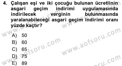 Özel Vergi Hukuku 1 Dersi 2017 - 2018 Yılı 3 Ders Sınav Soruları 4. Soru