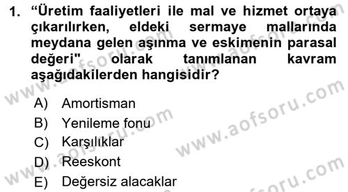 Özel Vergi Hukuku 1 Dersi 2017 - 2018 Yılı (Vize) Ara Sınav Soruları 1. Soru