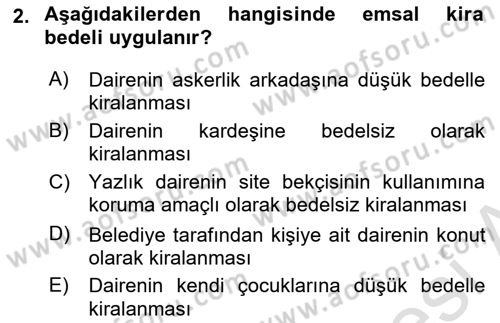 Özel Vergi Hukuku 1 Dersi 2018 - 2019 Yılı (Vize) Ara Sınav Soruları 2. Soru