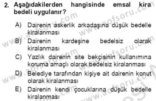 Özel Vergi Hukuku 1 Dersi 2019 - 2020 Yılı (Final) Dönem Sonu Sınav Soruları 2. Soru
