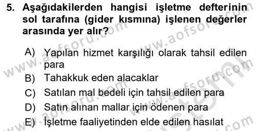 Özel Vergi Hukuku 1 Dersi 2020 - 2021 Yılı Yaz Okulu Sınav Soruları 5. Soru