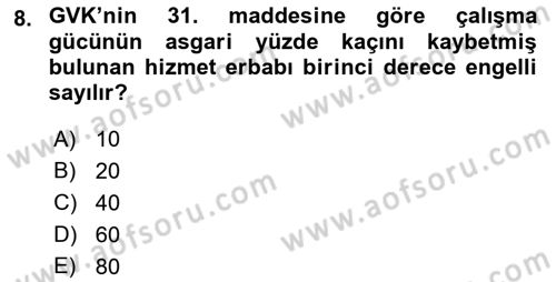 Özel Vergi Hukuku 1 Dersi 2021 - 2022 Yılı (Final) Dönem Sonu Sınav Soruları 8. Soru